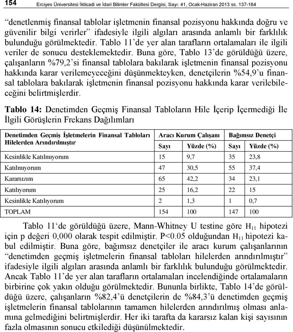 Tablo 11 de yer alan tarafların ortalamaları ile ilgili veriler de sonucu desteklemektedir.