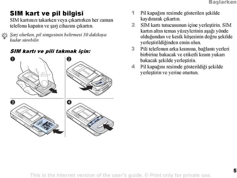 2 SIM kartõ tutucusunun içine yerleştirin.