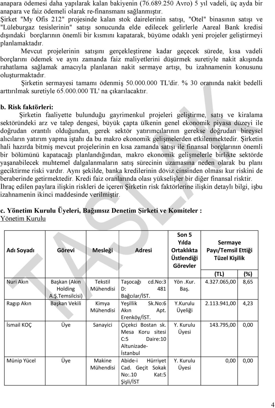 borçlarının önemli bir kısmını kapatarak, büyüme odaklı yeni projeler geliştirmeyi planlamaktadır.