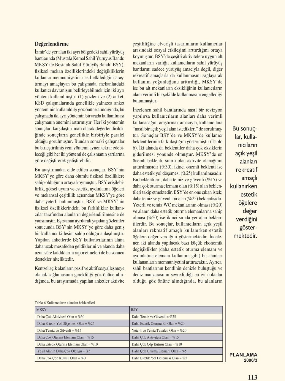 (2) anket. KSD çalıșmalarında genellikle yalnızca anket yönteminin kullanıldığı göz önüne alındığında, bu çalıșmada iki ayrı yöntemin bir arada kullanılması çalıșmanın önemini arttırmıștır.