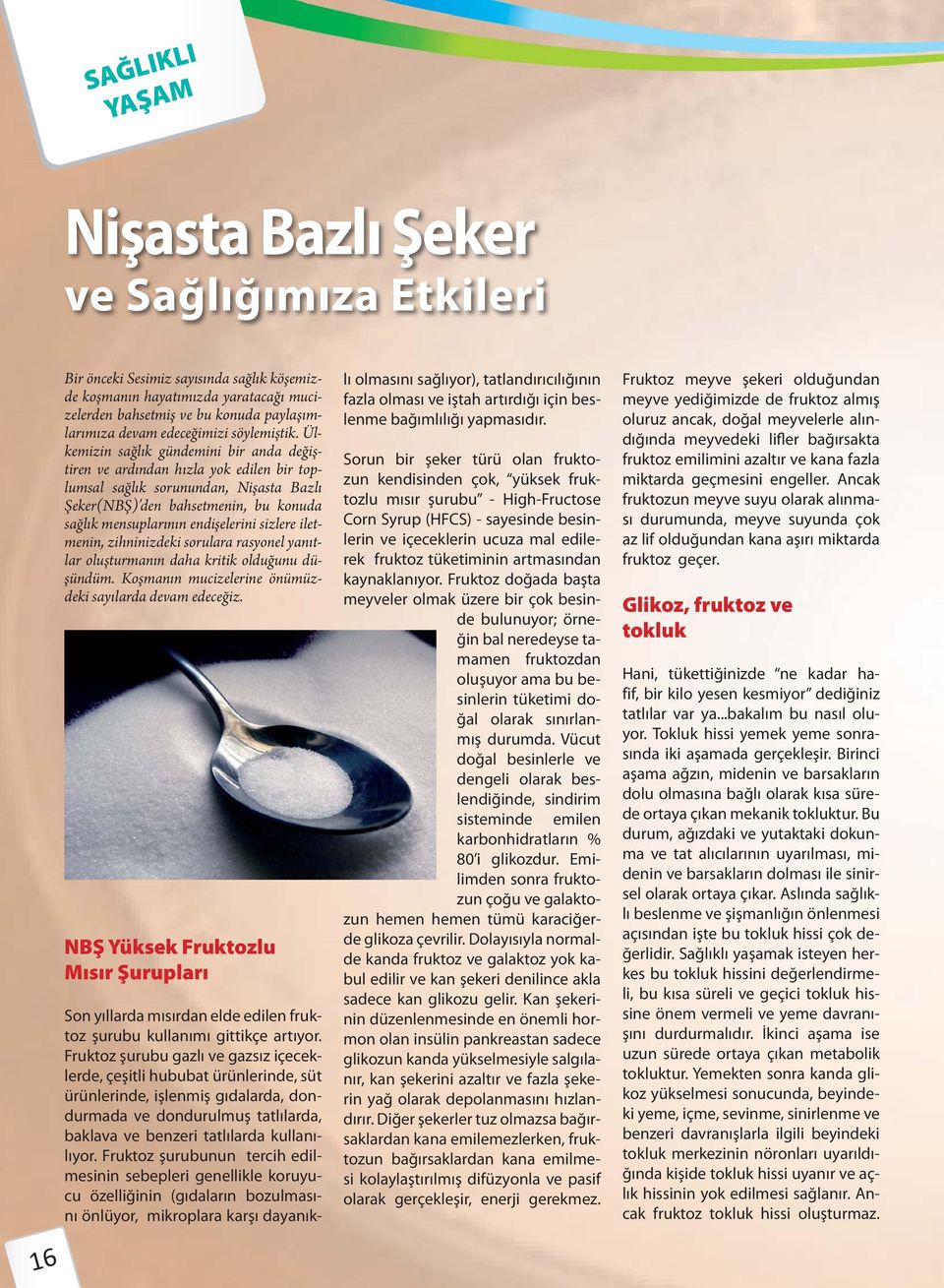 Ülkemizin sağlık gündemini bir anda değiştiren ve ardından hızla yok edilen bir toplumsal sağlık sorunundan, Nişasta Bazlı Şeker(NBŞ) den bahsetmenin, bu konuda sağlık mensuplarının endişelerini