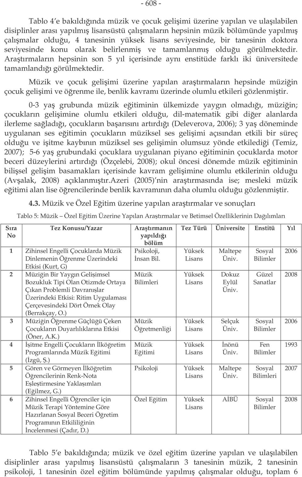 ve çocuk gelm üzerne yapılan aratırmaların hepsnde müzn çocuk gelm ve örenme le, benlk kavramı üzernde olumlu etkler gözlenmtr.