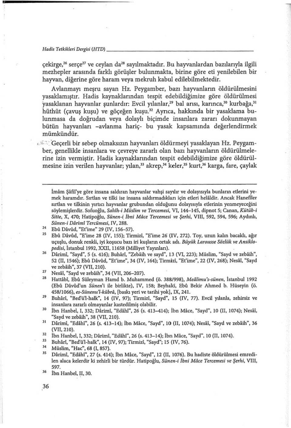 Avianınayı meşru sayan Hz. Peygamber, bazı hayvanların öldürülmesini yasaklamıştır.