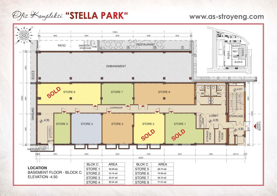 STORAGE STORAGE ENTER EMERGENCY EXIT BASEMENT FLOOR - ELEVATION -4.