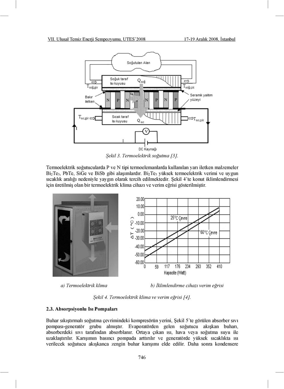 ekil 4 te konut iklimlendirmesi için üretilmi olan bir termoelektrik klima cihazı ve verim e risi gösterilmi tir. a) Termoelektrik klima b) klimlendirme cihazı verim e risi 2.3.