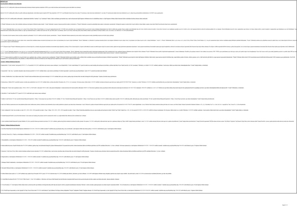 2011 tarihli portföy tablosu ile portföy tablosunun dipnotlarında verilen bütün ekspertiz değerleri KDV hariç değerlerdir.