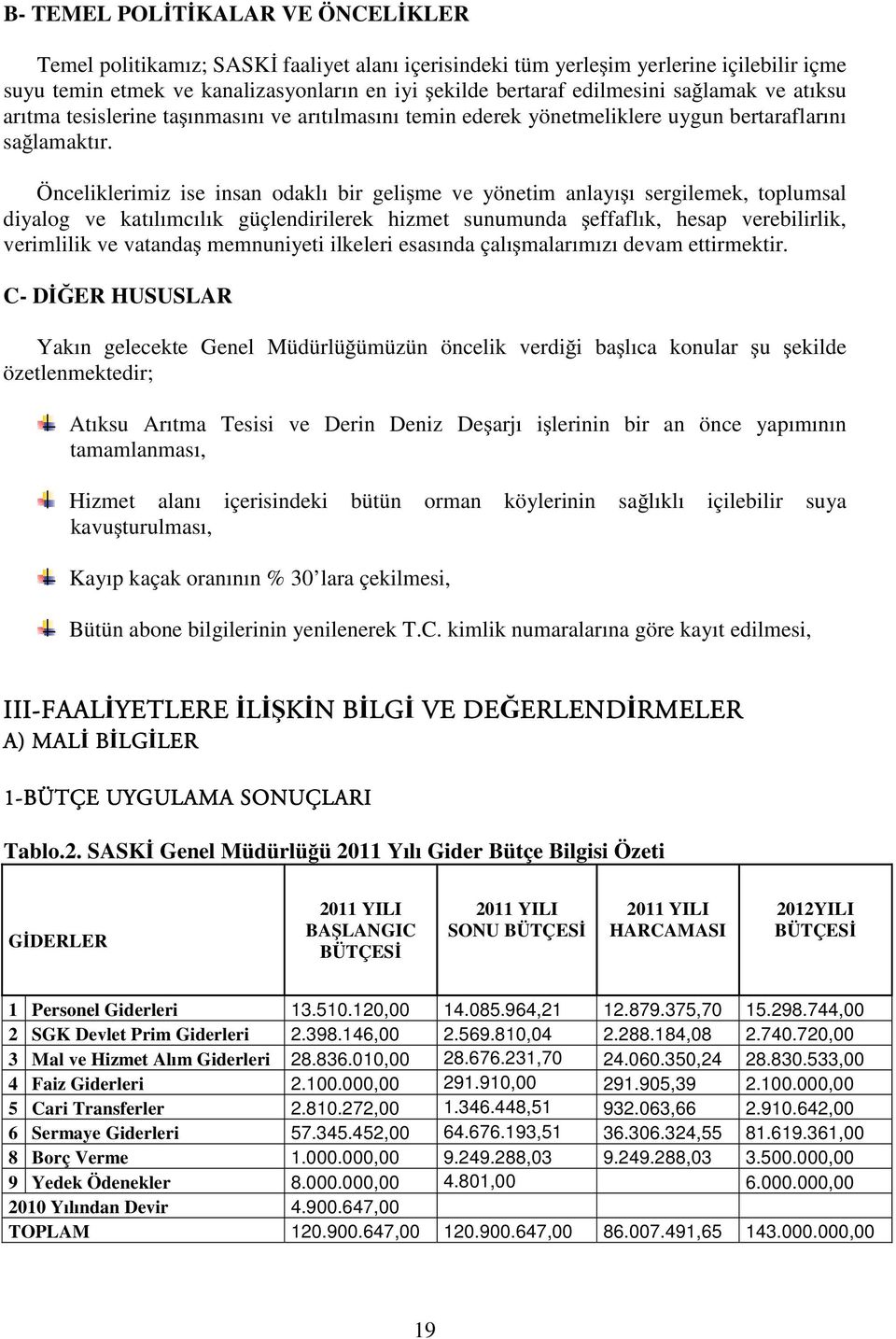 Önceliklerimiz ise insan odaklı bir geli me ve yönetim anlayı ı sergilemek, toplumsal diyalog ve katılımcılık güçlendirilerek hizmet sunumunda effaflık, hesap verebilirlik, verimlilik ve vatanda