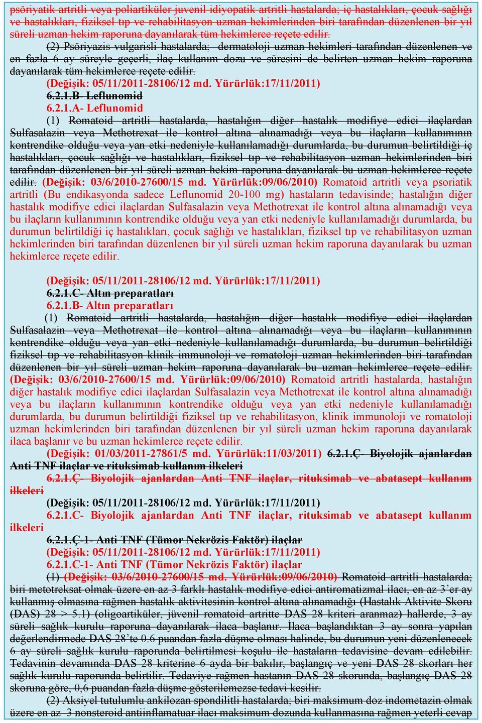 (2) Psöriyazis vulgarisli hastalarda; dermatoloji uzman hekimleri tarafından düzenlenen ve en fazla 6 ay süreyle geçerli, ilaç kullanım dozu ve süresini de belirten uzman hekim raporuna dayanılarak