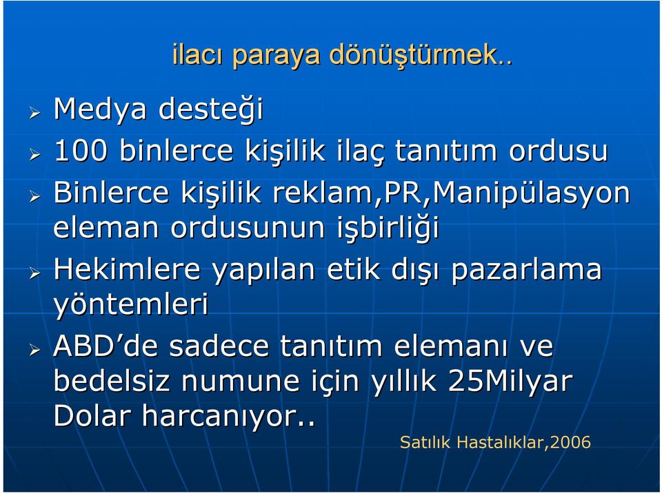 reklam,pr,manipülasyon lasyon eleman ordusunun işbirlii birliği Hekimlere yapılan etik