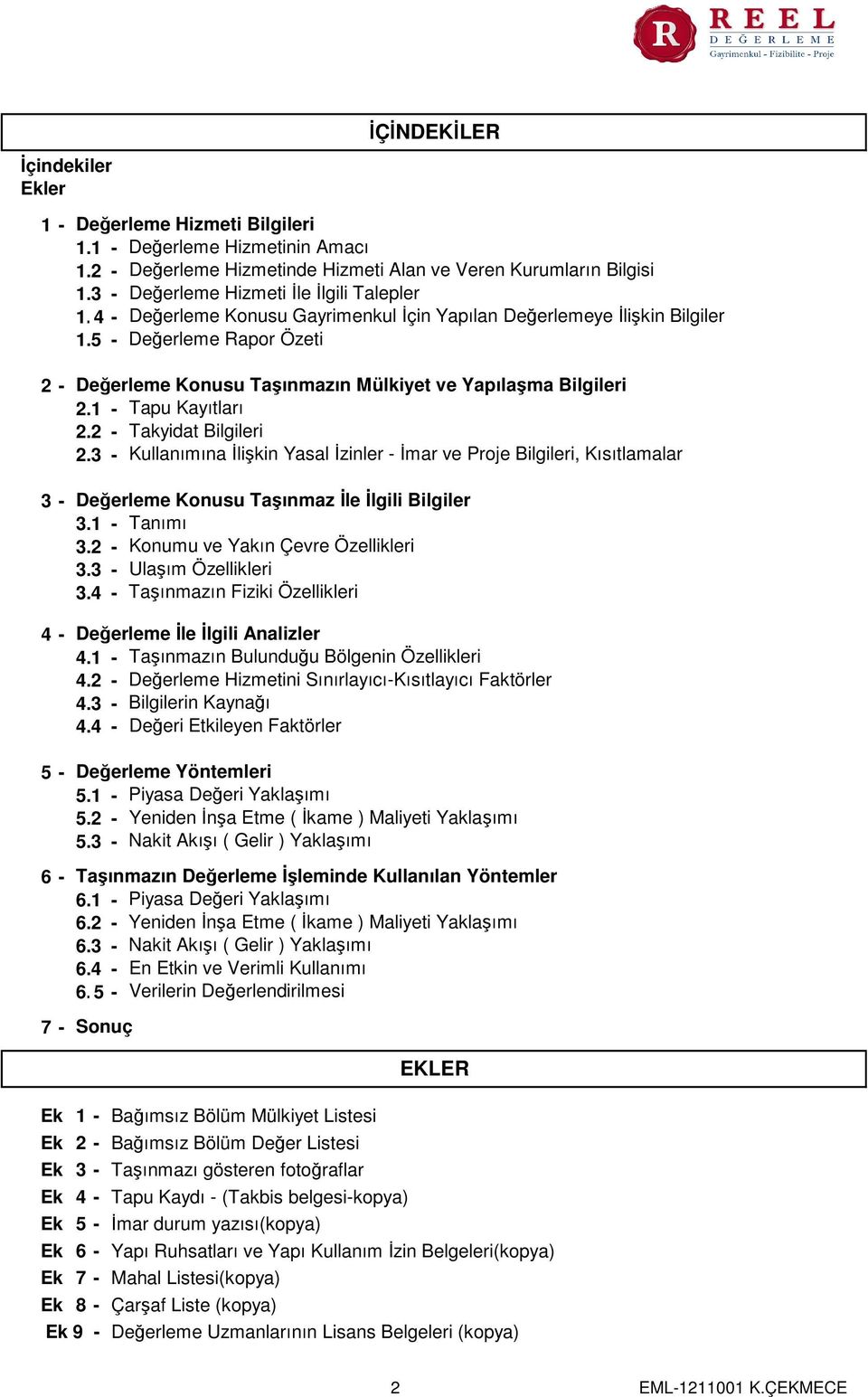 5 - Değerleme Rapor Özeti 2-3 - 4-5 - 6-7 - Değerleme Konusu Taşınmazın Mülkiyet ve Yapılaşma Bilgileri 2.1 - Tapu Kayıtları 2.2 - Takyidat Bilgileri 2.