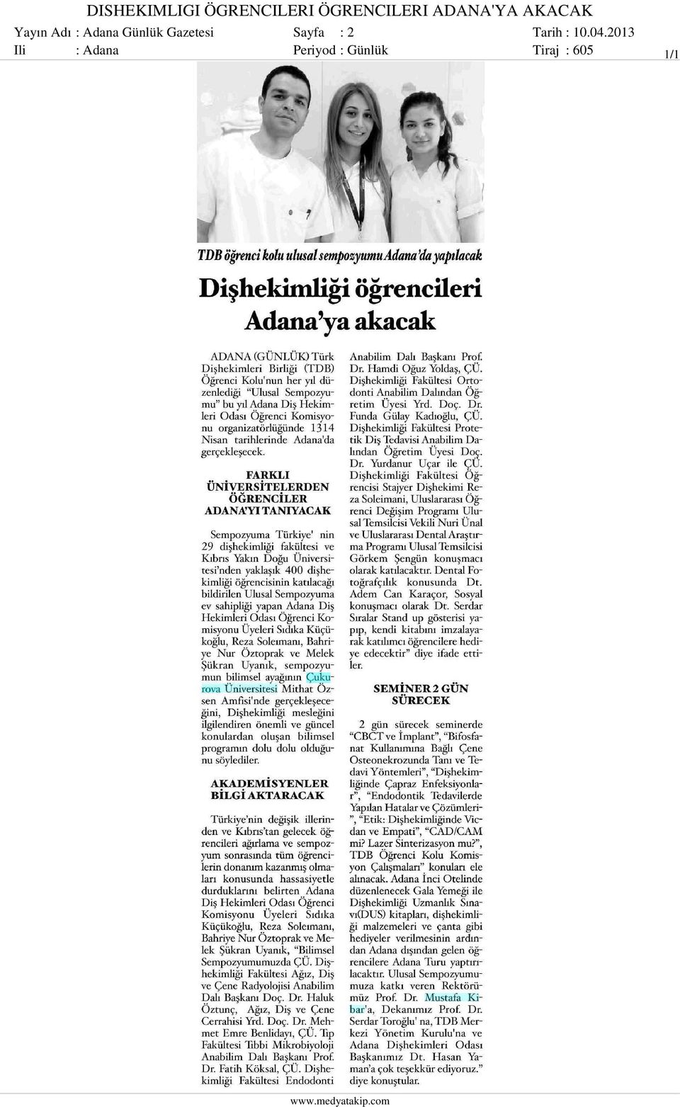 Adı : Adana Günlük Gazetesi Sayfa :