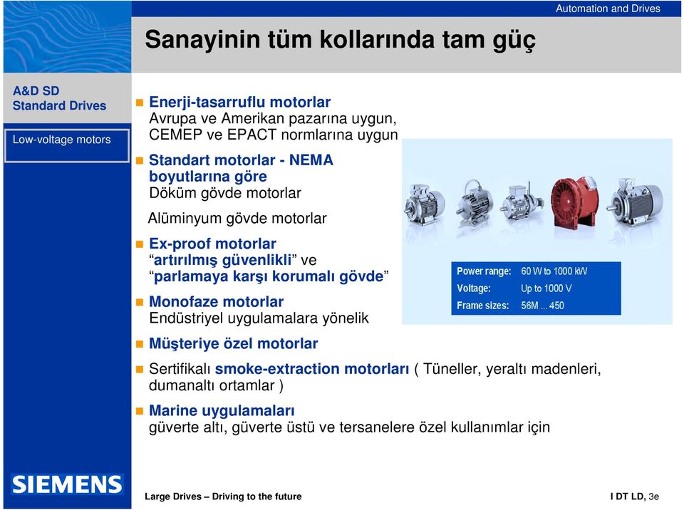 parlamaya kar ı korumalı gövde Monofaze motorlar Endüstriyel uygulamalara yönelik Mü teriye özel motorlar Sertifikalı smoke-extraction