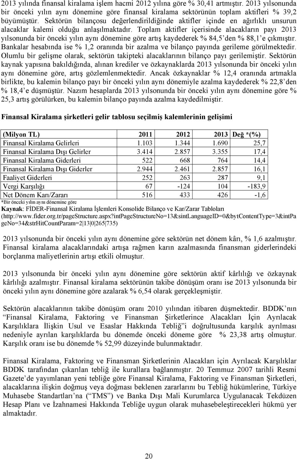 Toplam aktifler içerisinde alacakların payı 2013 yılsonunda bir önceki yılın aynı dönemine göre artış kaydederek % 84,5 den % 88,1 e çıkmıştır.