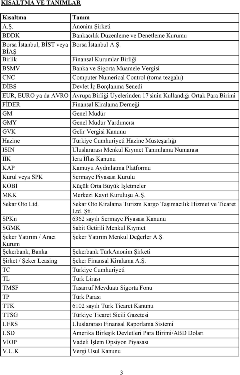 rketi BDDK Bankacılık Düzenleme ve Denetleme Kurumu Borsa İstanbul, BİST veya Borsa İstanbul A.Ş.