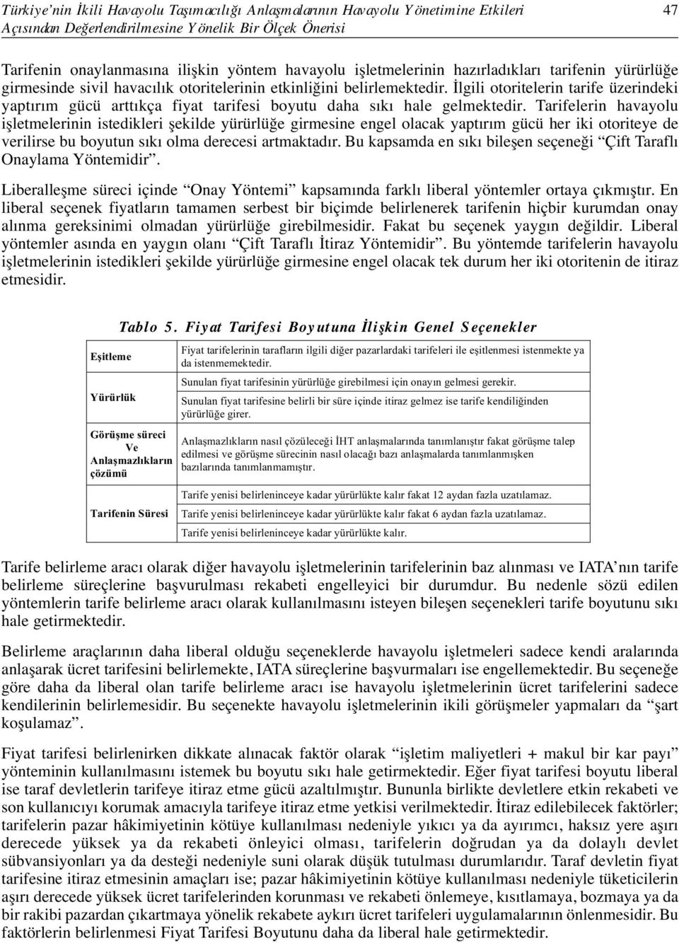 İlgili otoritelerin tarife üzerindeki yaptırım gücü arttıkça fiyat tarifesi boyutu daha sıkı hale gelmektedir.