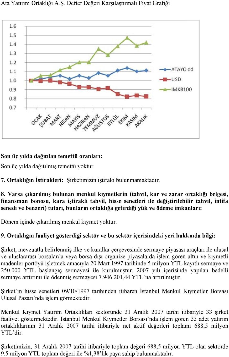 Varsa çıkarılmış bulunan menkul kıymetlerin (tahvil, kar ve zarar ortaklığı belgesi, finansman bonosu, kara iştirakli tahvil, hisse senetleri ile değiştirilebilir tahvil, intifa senedi ve benzeri)