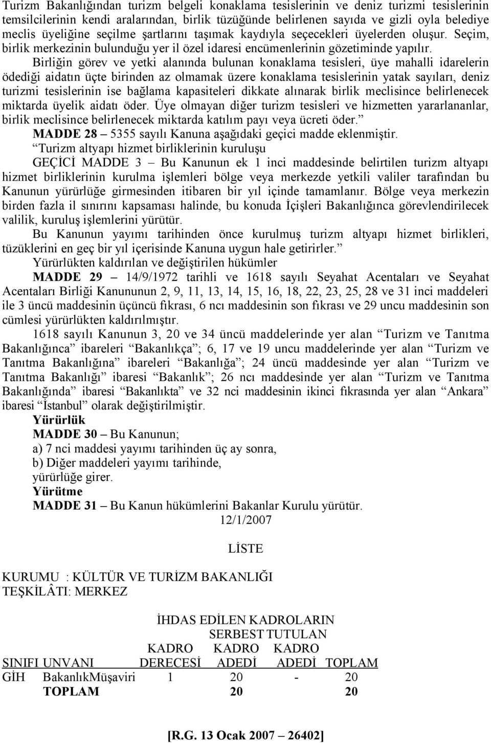 Birliğin görev ve yetki alanında bulunan konaklama tesisleri, üye mahalli idarelerin ödediği aidatın üçte birinden az olmamak üzere konaklama tesislerinin yatak sayıları, deniz turizmi tesislerinin