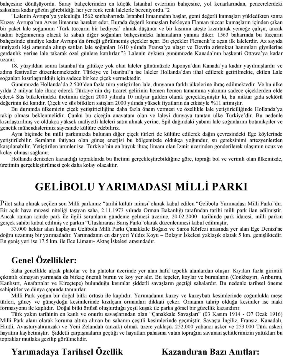 Burada değerli kumaşları bekleyen Flaman tüccar kumaşların içinden çıkan bir paket lale soğanının Türk tüccarın bir hediyesi olarak düşünür ve bir kısmını ateşte kızartarak yemeğe çalışır, ancak