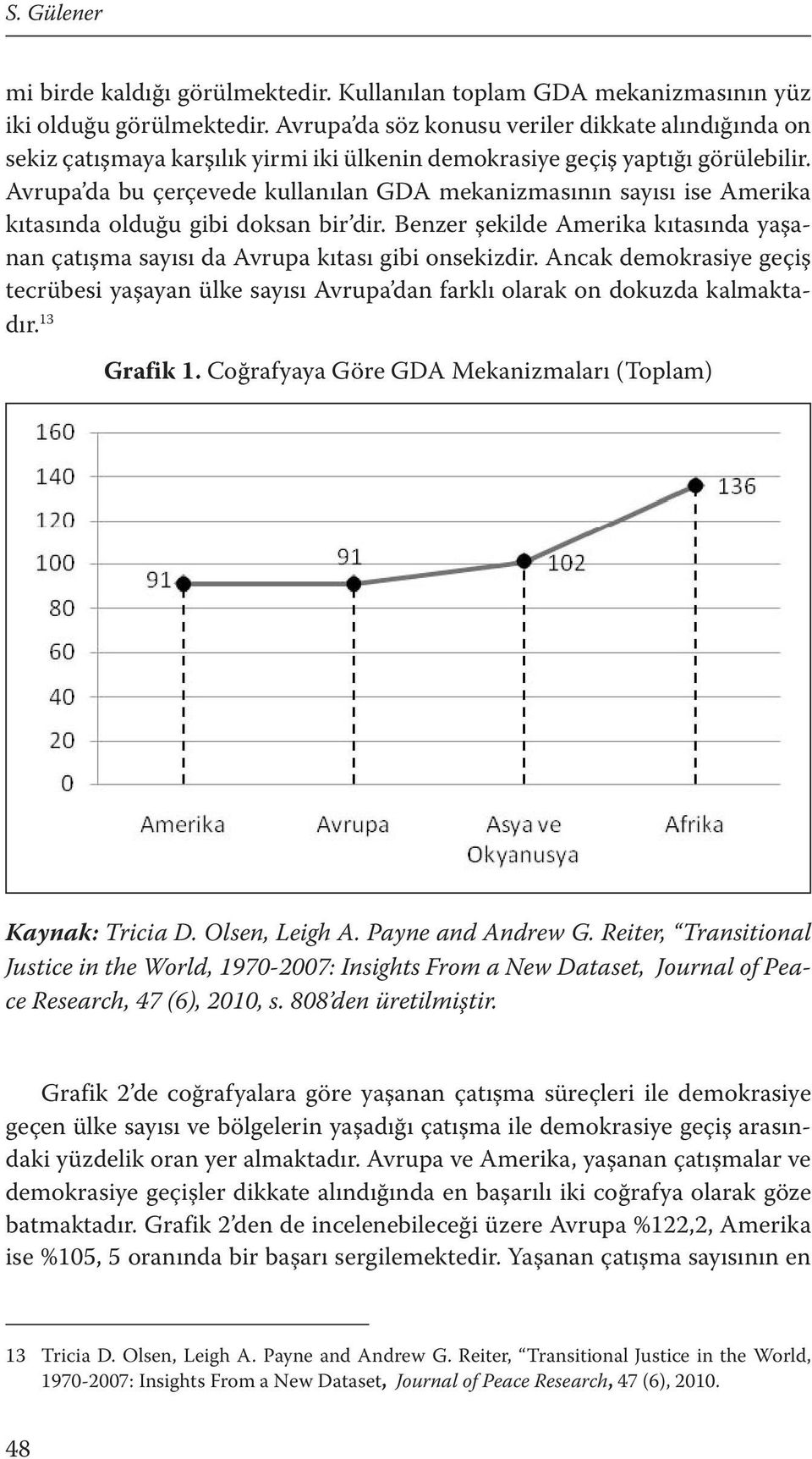 Avrupa da bu çerçevede kullanılan GDA mekanizmasının sayısı ise Amerika kıtasında olduğu gibi doksan bir dir. Benzer şekilde Amerika kıtasında yaşanan çatışma sayısı da Avrupa kıtası gibi onsekizdir.