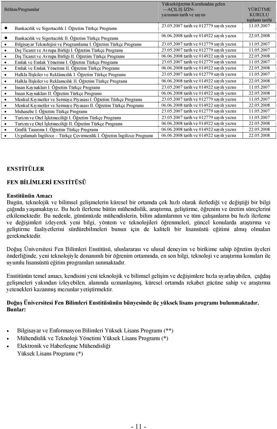 Öğretim Türkçe Programı 23.05.2007 tarih ve 012779 sayılı yazısı 11.05.2007 Dış Ticaret ve Avrupa Birliği I. Öğretim Türkçe Programı 23.05.2007 tarih ve 012779 sayılı yazısı 11.05.2007 Dış Ticaret ve Avrupa Birliği II.