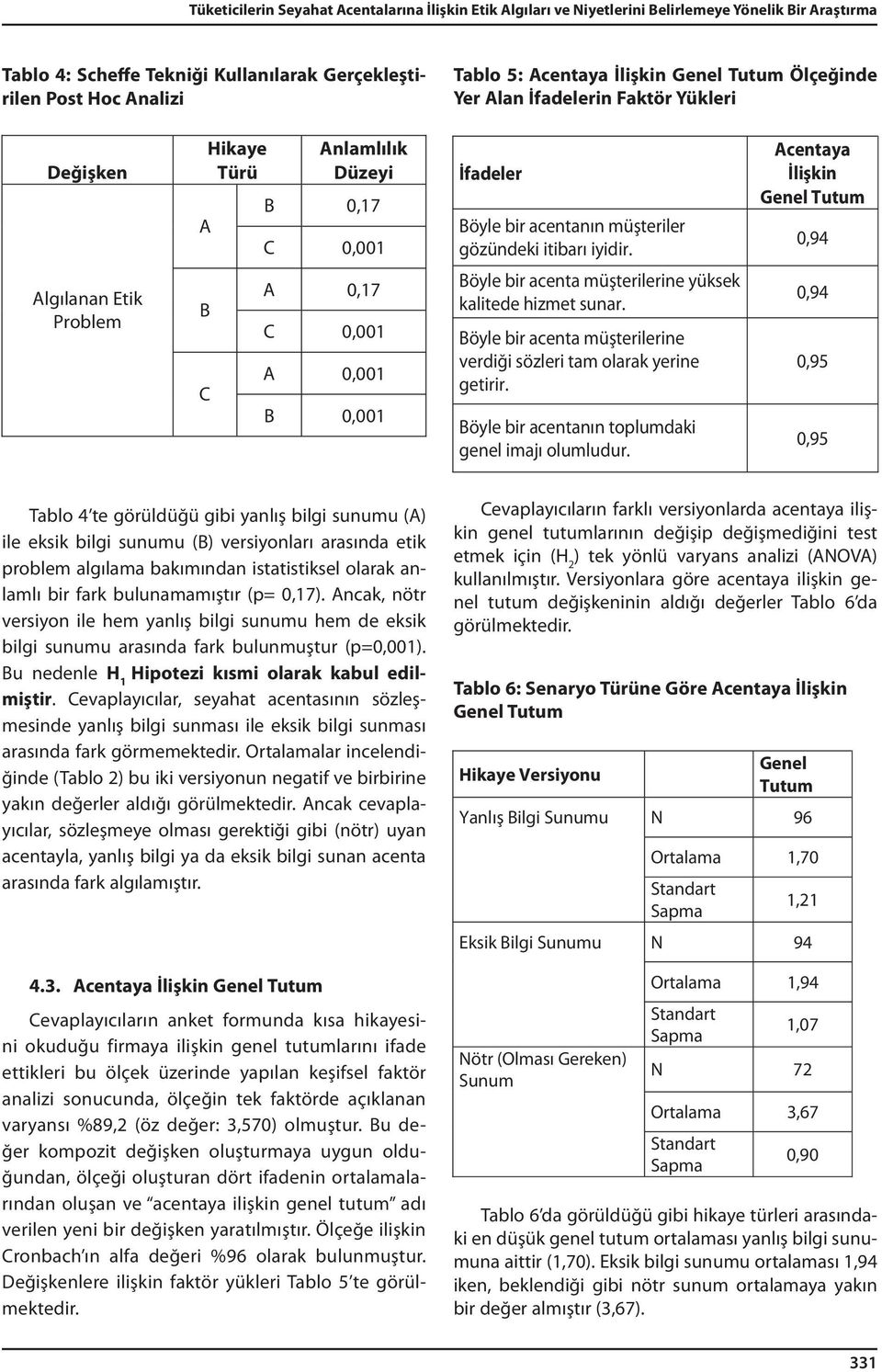 arasında etik problem algılama bakımından istatistiksel olarak anlamlı bir fark bulunamamıştır (p= 0,17).