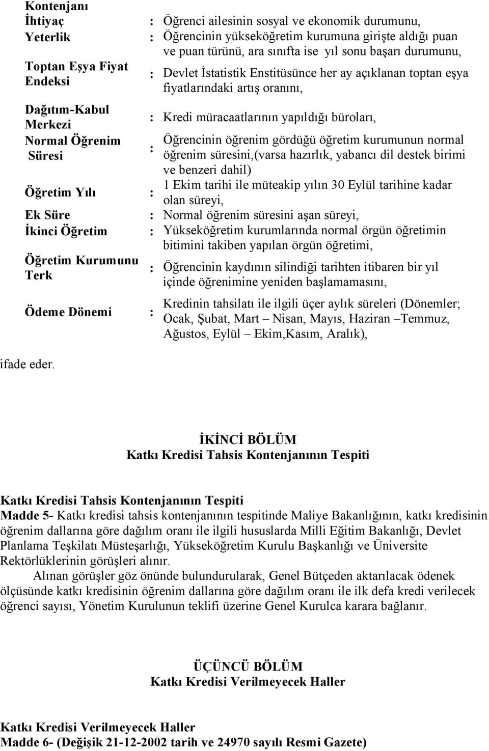 ay açıklanan toptan eşya fiyatlarındaki artış oranını, : Kredi müracaatlarının yapıldığı büroları, Öğrencinin öğrenim gördüğü öğretim kurumunun normal : öğrenim süresini,(varsa hazırlık, yabancı dil