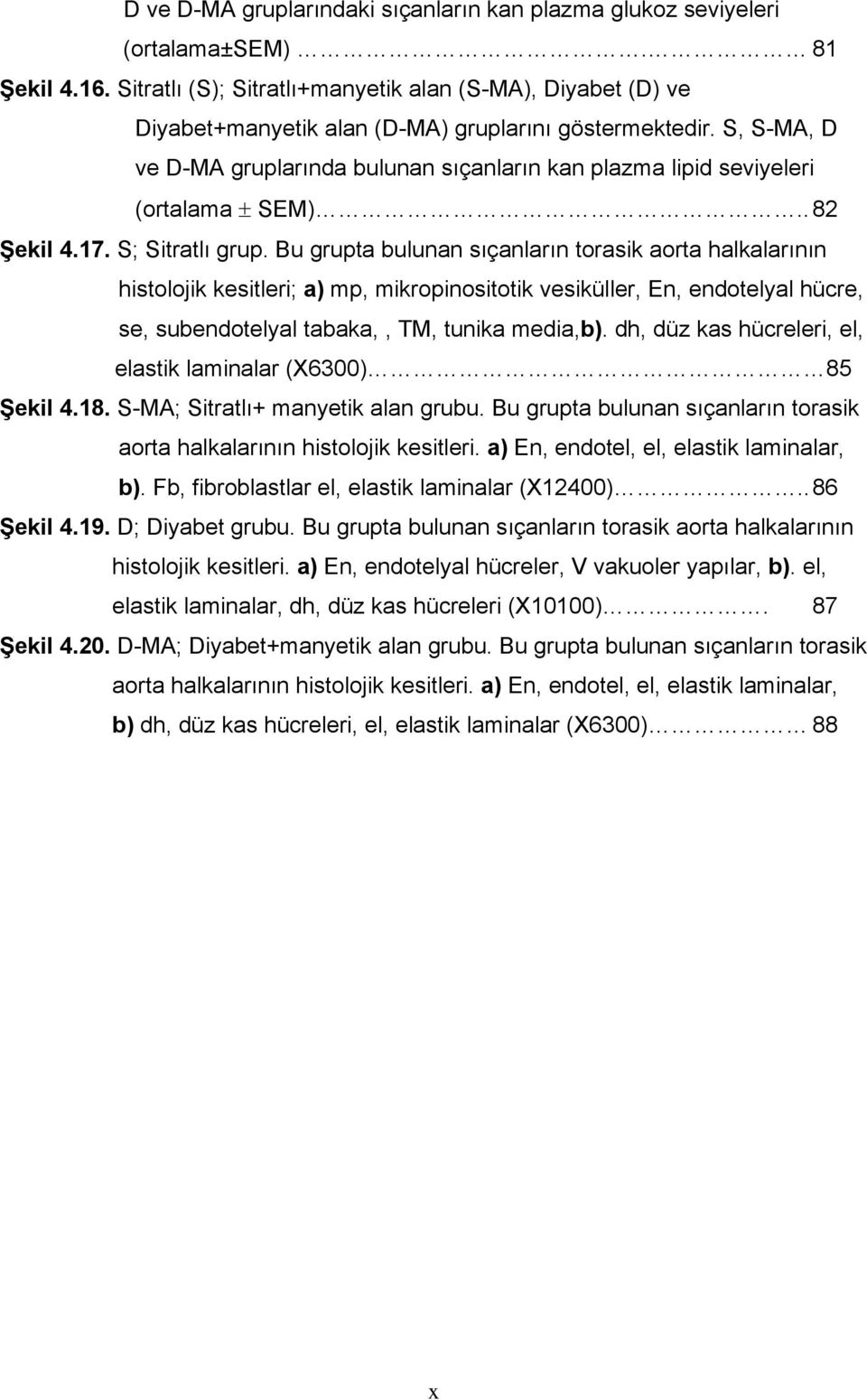 S, S-MA, D ve D-MA gruplarında bulunan sıçanların kan plazma lipid seviyeleri (ortalama ± SEM).. 82 Şekil 4.17. S; Sitratlı grup.