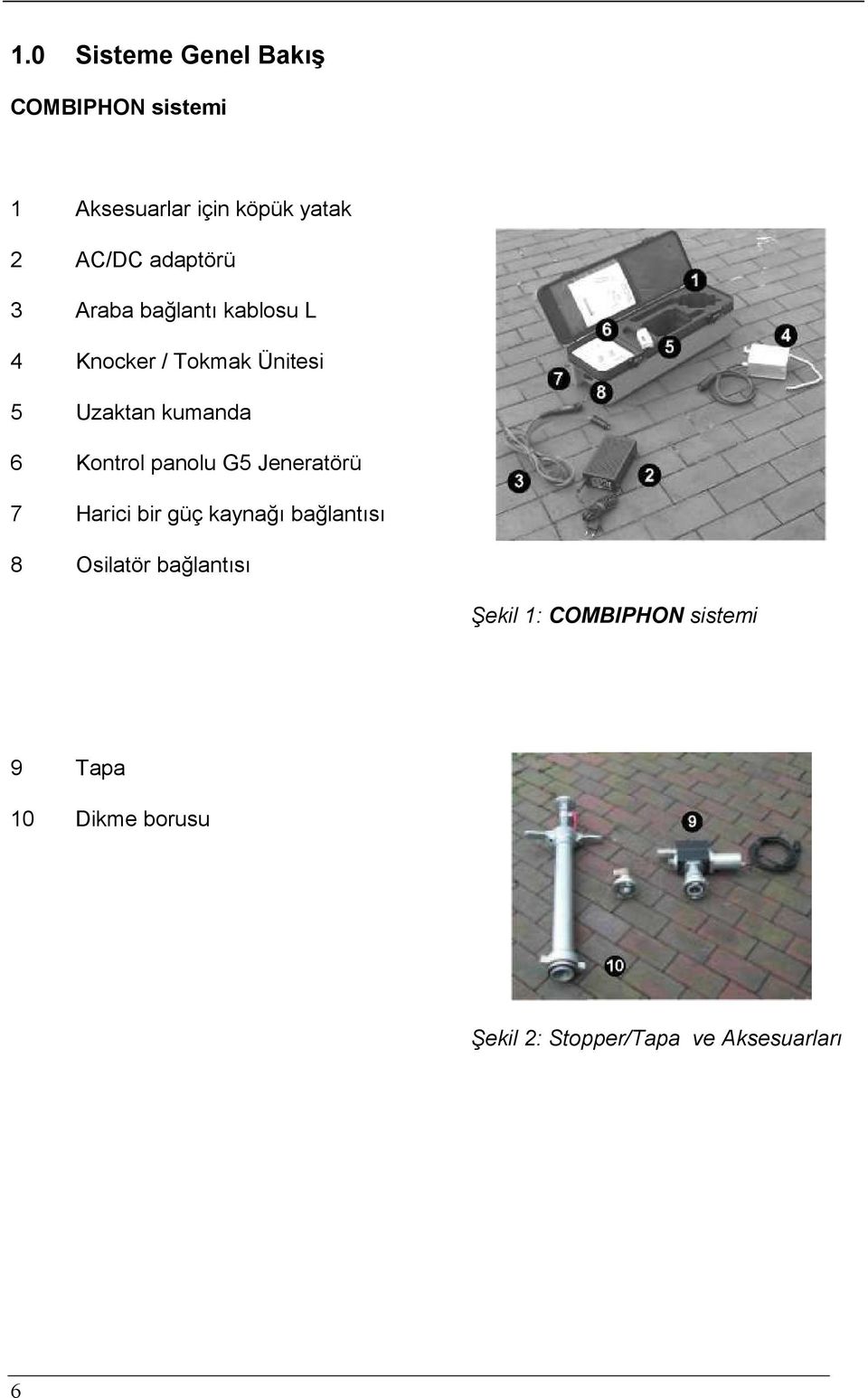 Kontrol panolu G5 Jeneratörü 7 Harici bir güç kaynağı bağlantısı 8 Osilatör