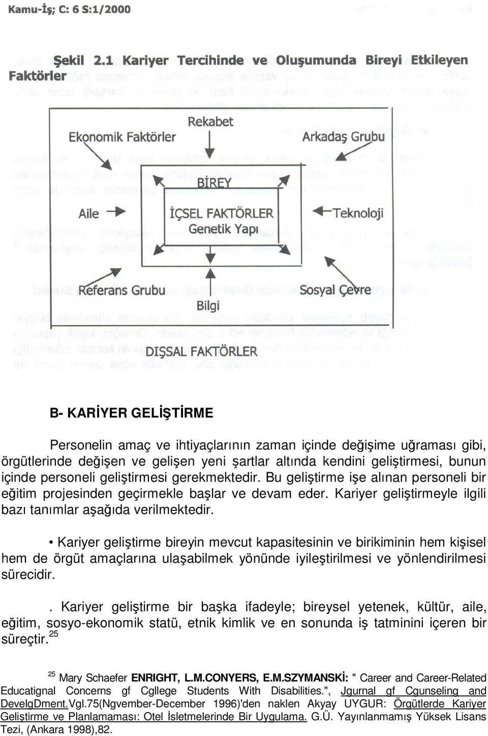 Kariyer geliştirme bireyin mevcut kapasitesinin ve birikiminin hem kişisel hem de örgüt amaçlarına ulaşabilmek yönünde iyileştirilmesi ve yönlendirilmesi sürecidir.