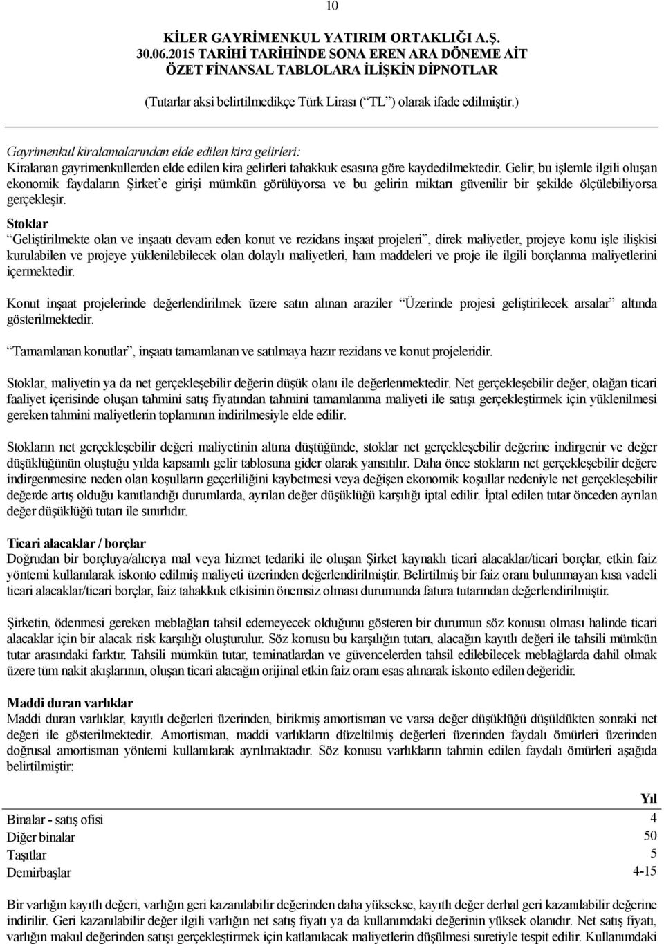 Stoklar Geliştirilmekte olan ve inşaatı devam eden konut ve rezidans inşaat projeleri, direk maliyetler, projeye konu işle ilişkisi kurulabilen ve projeye yüklenilebilecek olan dolaylı maliyetleri,