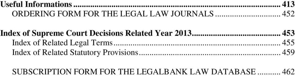 .. 453 Index of Related Legal Terms.