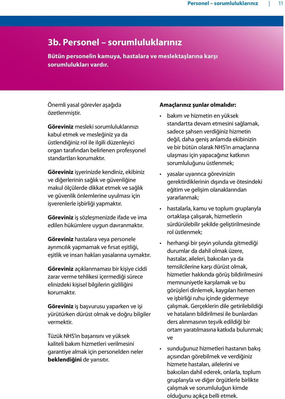 Göreviniz işyerinizde kendiniz, ekibiniz ve diğerlerinin sağlık ve güvenliğine makul ölçülerde dikkat etmek ve sağlık ve güvenlik önlemlerine uyulması için işverenlerle işbirliği yapmaktır.