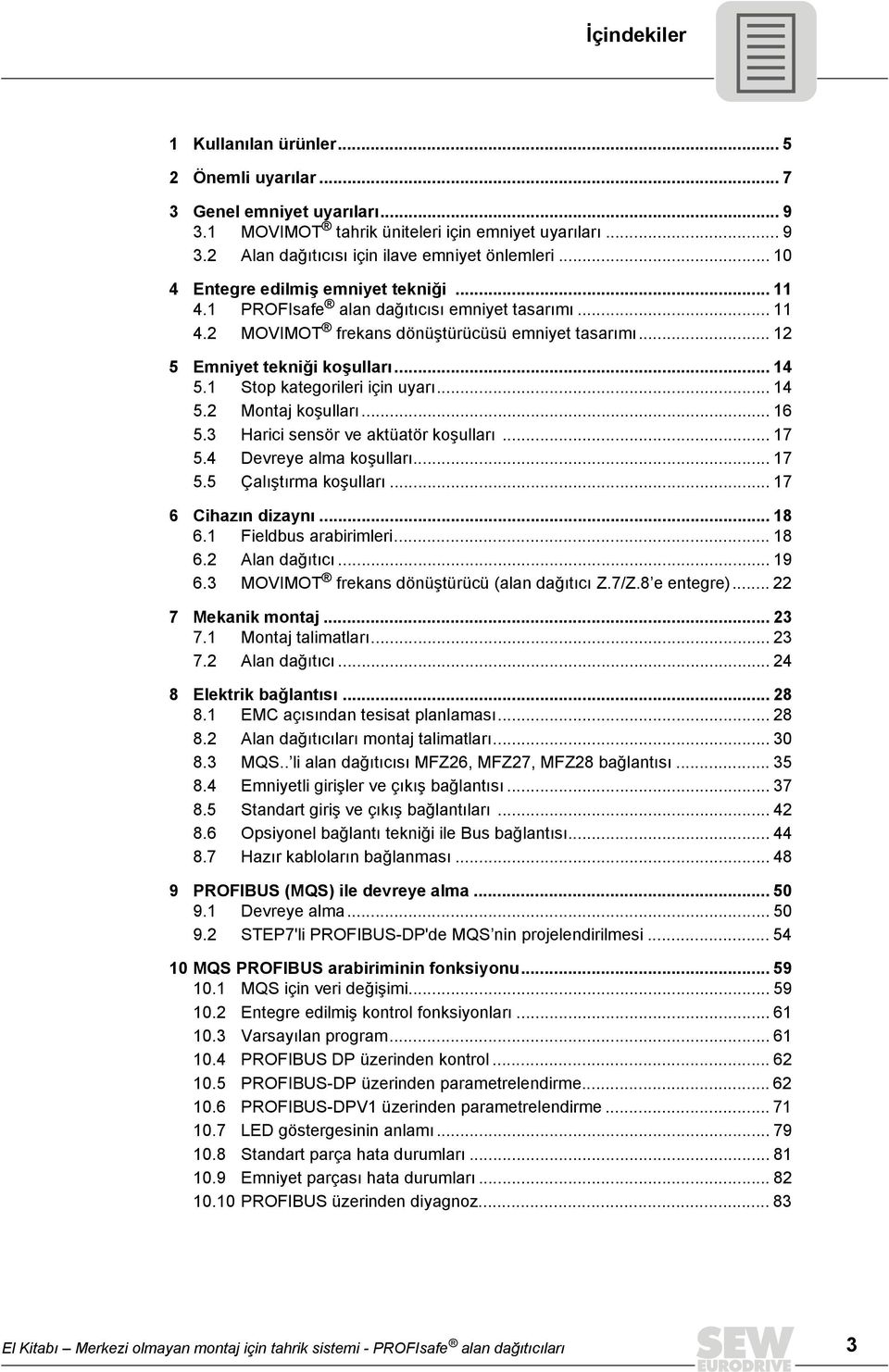 1 Stop kategorileri için uyarı... 14 5.2 Montaj koşulları... 16 5.3 Harici sensör ve aktüatör koşulları... 17 5.4 Devreye alma koşulları... 17 5.5 Çalıştırma koşulları... 17 6 Cihazın dizaynı... 18 6.