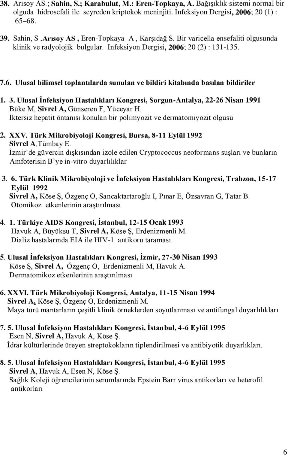 20 (2) : 131-135. 7.6. Ulusal bilimsel toplantılarda sunulan ve bildiri kitabında basılan bildiriler 1. 3.