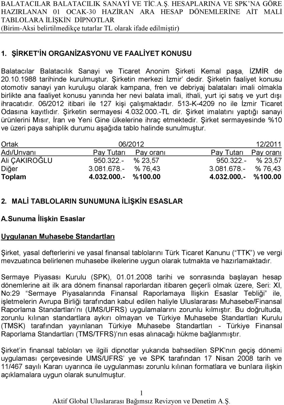 Şirketin faaliyet konusu otomotiv sanayi yan kuruluşu olarak kampana, fren ve debriyaj balataları imali olmakla birlikte ana faaliyet konusu yanında her nevi balata imali, ithali, yurt içi satış ve