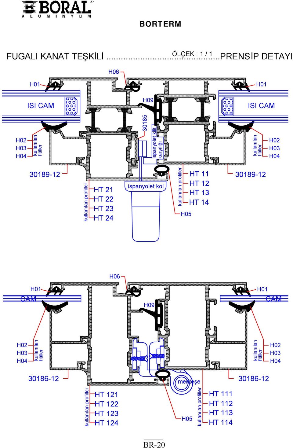 kilit karşılığı H0 30189-12 HT 21 HT 22 HT 23 HT 2 ispanyolet kol H0