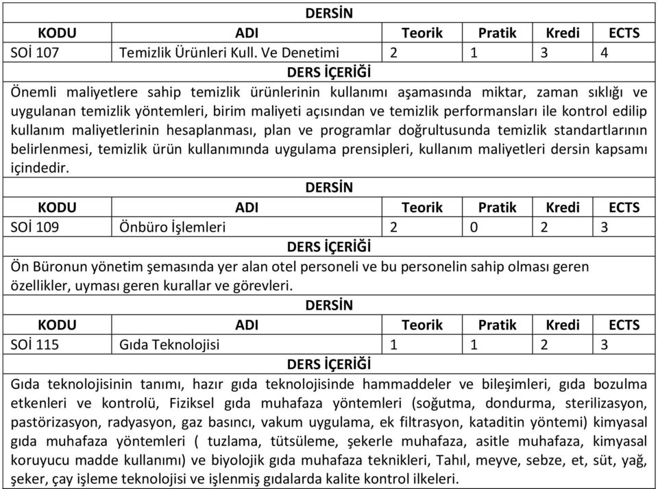 kontrol edilip kullanım maliyetlerinin hesaplanması, plan ve programlar doğrultusunda temizlik standartlarının belirlenmesi, temizlik ürün kullanımında uygulama prensipleri, kullanım maliyetleri