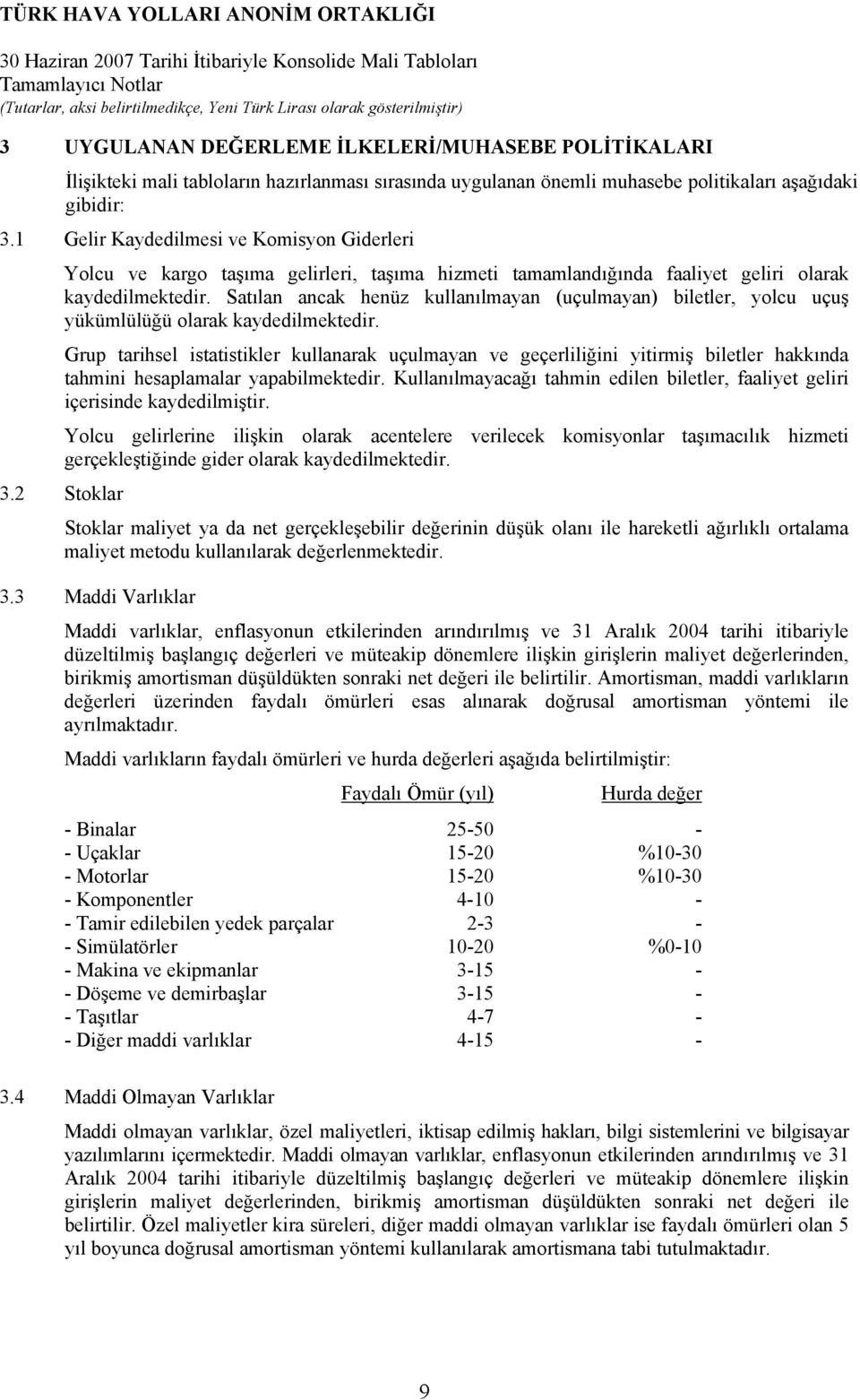 Satılan ancak henüz kullanılmayan (uçulmayan) biletler, yolcu uçuş yükümlülüğü olarak kaydedilmektedir.