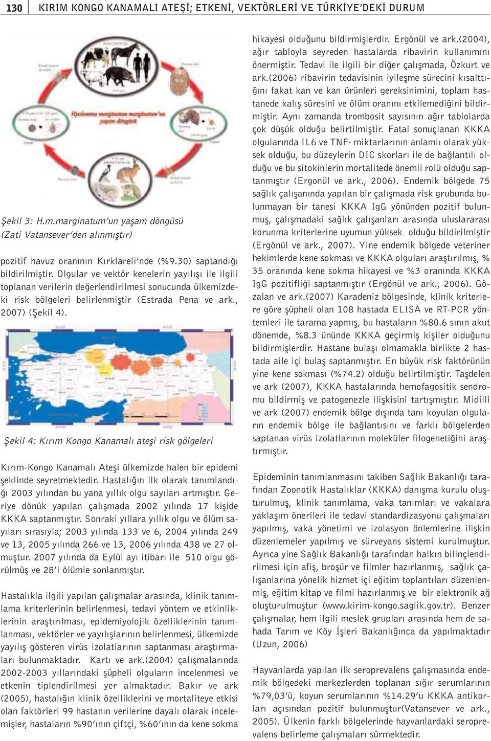 , 2007) (fiekil 4). fiekil 4: K r m Kongo Kanamal atefli risk gölgeleri K r m-kongo Kanamal Atefli ülkemizde halen bir epidemi fleklinde seyretmektedir.