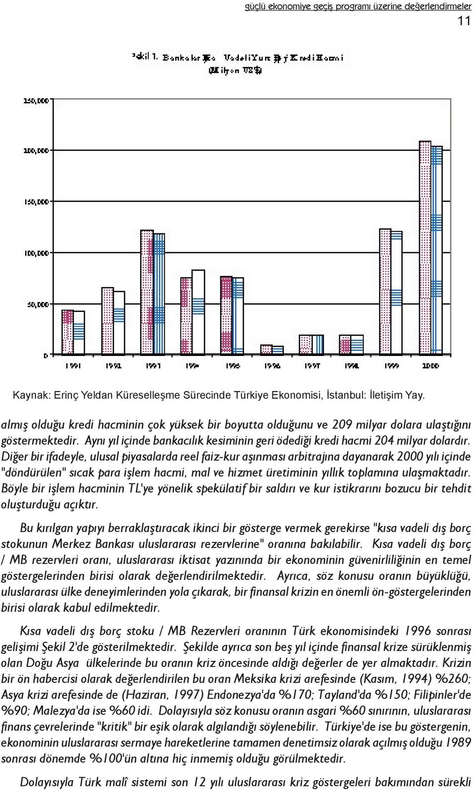 Diðer bir ifadeyle, ulusal piyasalarda reel faiz-kur aþýnmasý arbitrajýna dayanarak 2000 yýlý içinde "döndürülen" sýcak para iþlem hacmi, mal ve hizmet üretiminin yýllýk toplamýna ulaþmaktadýr.