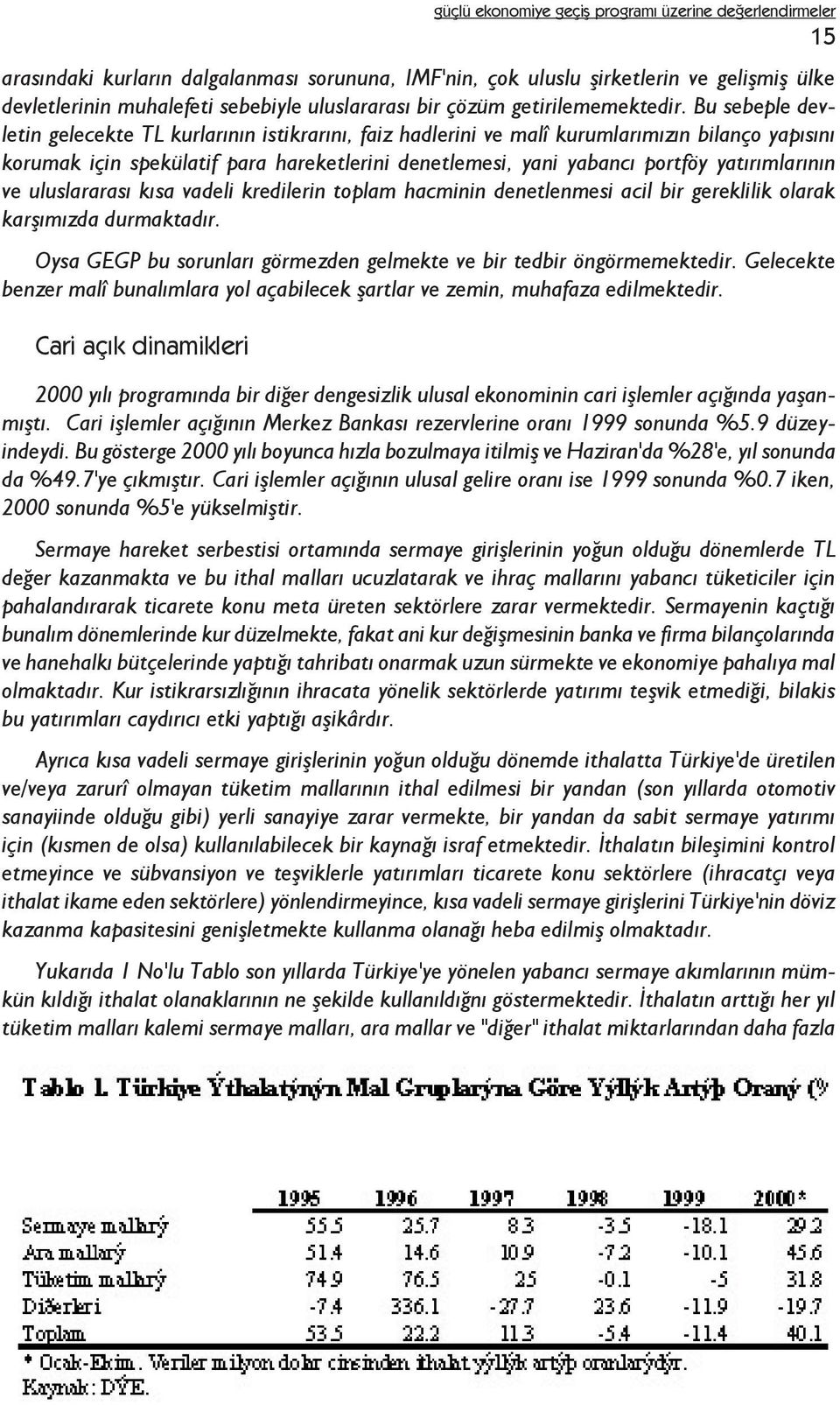 yatýrýmlarýnýn ve uluslararasý kýsa vadeli kredilerin toplam hacminin denetlenmesi acil bir gereklilik olarak karþýmýzda durmaktadýr.