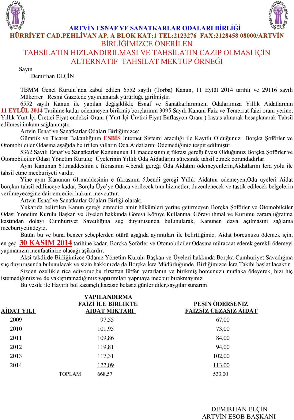 Kurulu nda kabul edilen 6552 sayılı (Torba) Kanun, 11 Eylül 2014 tarihli ve 29116 sayılı Mükerrer Resmi Gazetede yayınlanarak yürürlüğe girilmiştir.