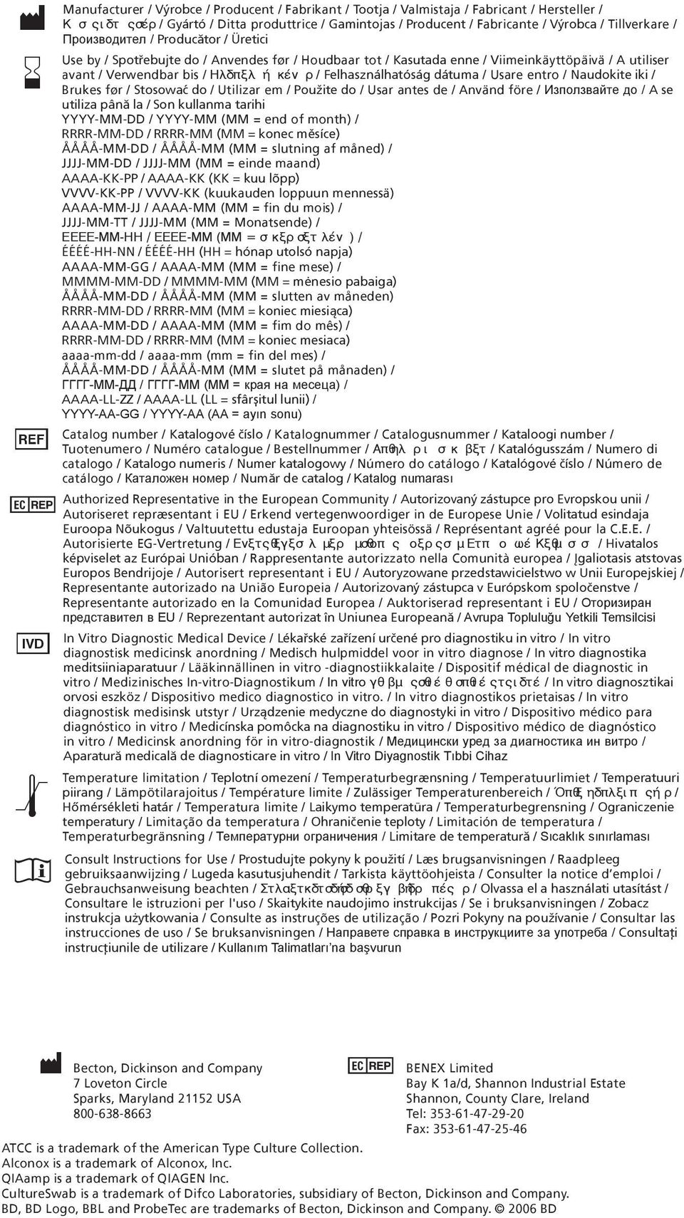 Felhasználhatóság dátuma / Usare entro / Naudokite iki / Brukes før / Stosowaæ do / Utilizar em / Použite do / Usar antes de / Använd före / Използвайте до / A se utiliza pânã la / Son kullanma