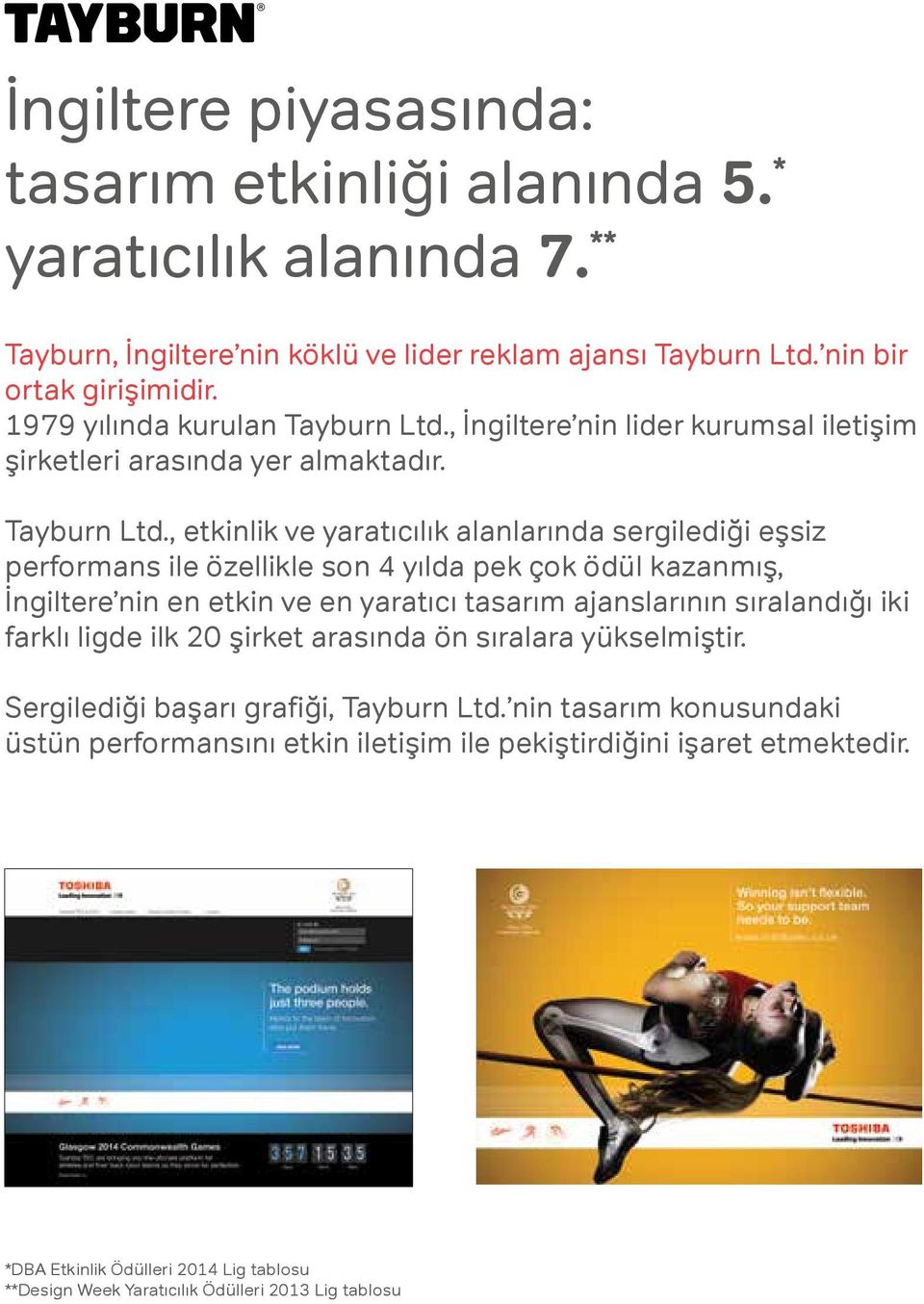 , İngiltere nin lider kurumsal iletişim şirketleri arasında yer almaktadır. Tayburn Ltd.