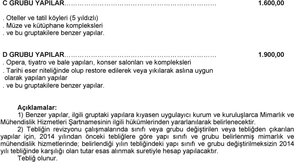 Mimarlık ve Mühendislik Hizmetleri Şartnamesinin ilgili hükümlerinden yararlanılarak belirlenecektir.