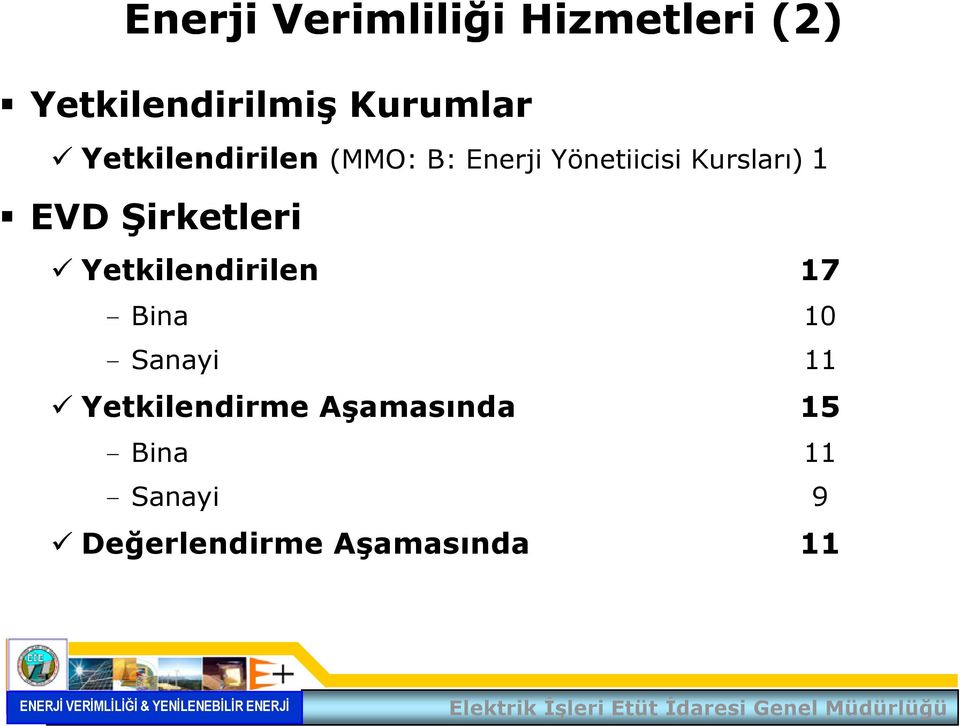 Şirketleri Yetkilendirilen 17 - Bina 10 - Sanayi 11