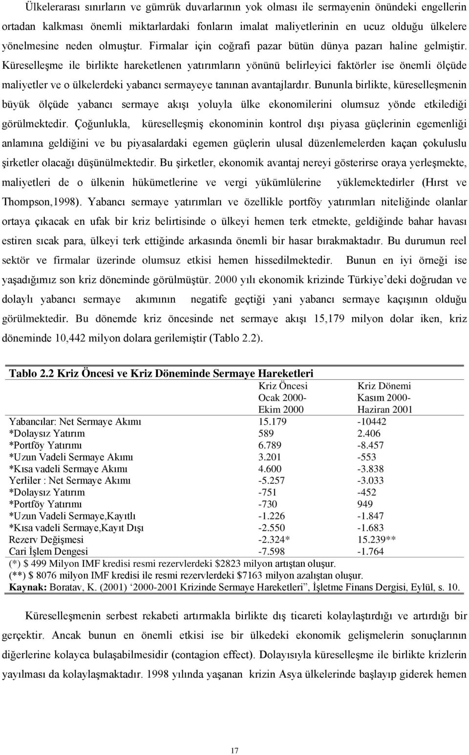 Küreselleşme ile birlikte hareketlenen yatırımların yönünü belirleyici faktörler ise önemli ölçüde maliyetler ve o ülkelerdeki yabancı sermayeye tanınan avantajlardır.