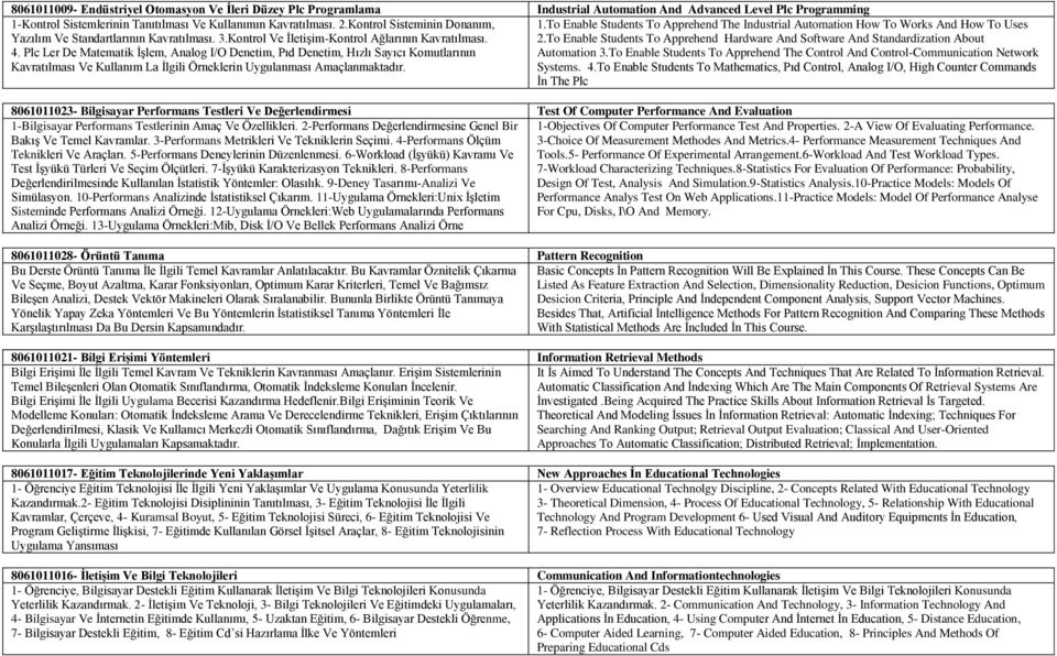 Kontrol Ve ĠletiĢim-Kontrol Ağlarının Kavratılması. 2.To Enable Students To Apprehend Hardware And Software And Standardization About 4.