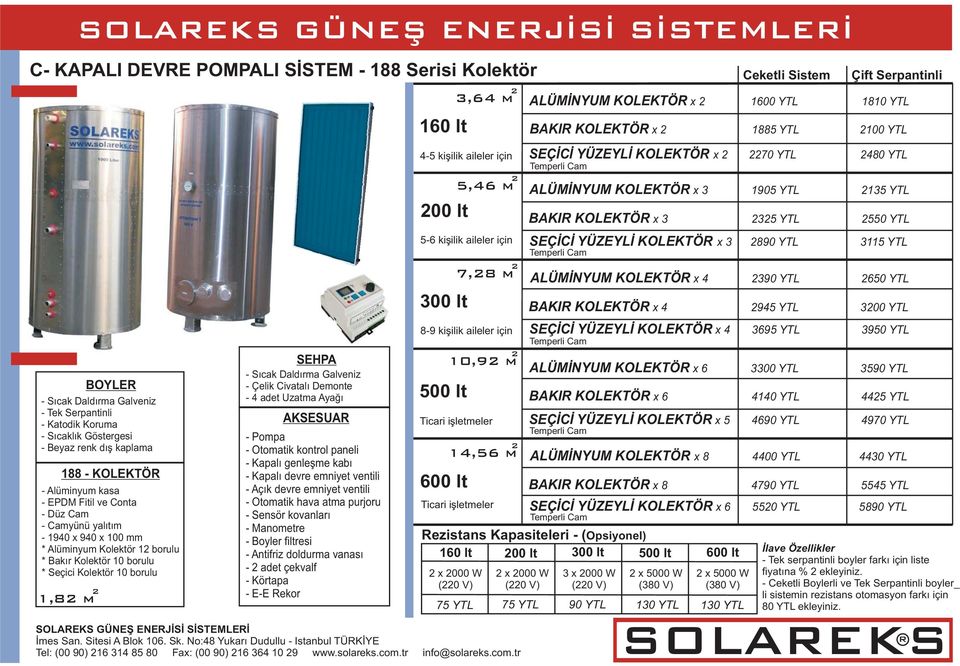 Demonte 4 adet Uzatma Ayağı AKSESUA Pompa Otomatik kontrol paneli Kapalı genleşme kabı Kapalı devre emniyet ventili Açık devre emniyet ventili Otomatik hava atma purjoru Sensör kovanları Manometre