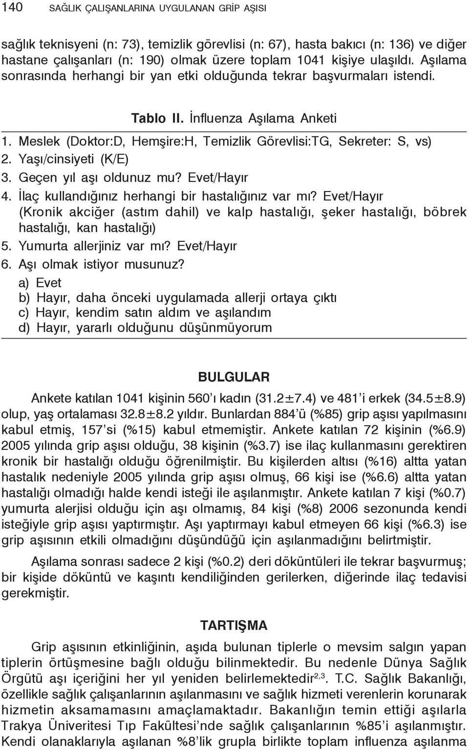 Yaşı/cinsiyeti (K/E) 3. Geçen yıl aşı oldunuz mu? Evet/Hayır 4. İlaç kullandığınız herhangi bir hastalığınız var mı?